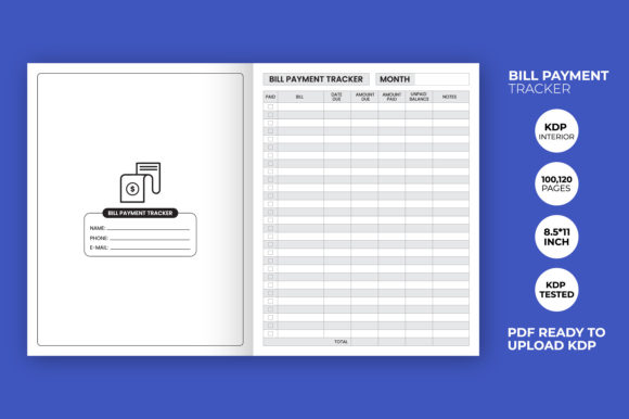 A Professional Bill Payment Tracker Interior for KDP Publishing