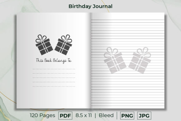 Birthday Line Journal Notebook V1: A Printable KDP Interior Review