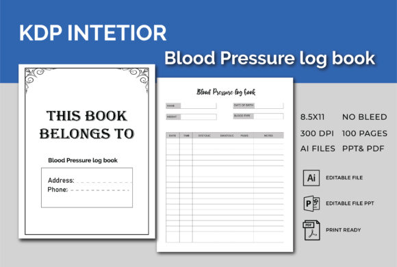 Blood Pressure Log Book KDP Interior: A Template for Health-Focused Publishing