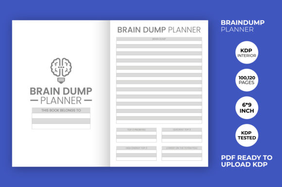 Unlocking Your Thoughts: The Power of the Brain Dump Planner KDP Interior